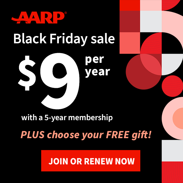 AARP Black Friday Sale: $9 per year with a 5 year membership + FREE Gift!