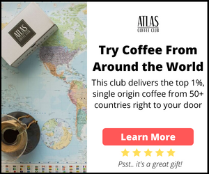 map with black text saying Atlas Coffee.