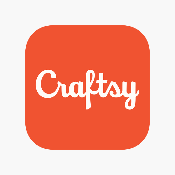 orange square with white text saying Craftsy.
