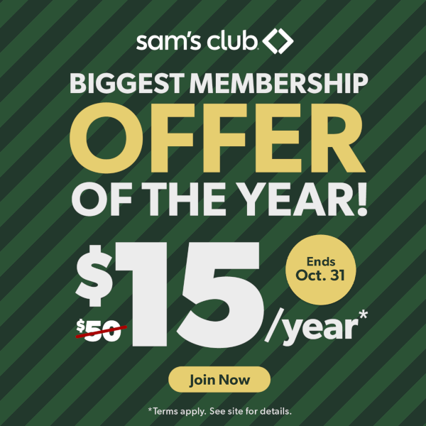 $15 Sam’s Club Membership 