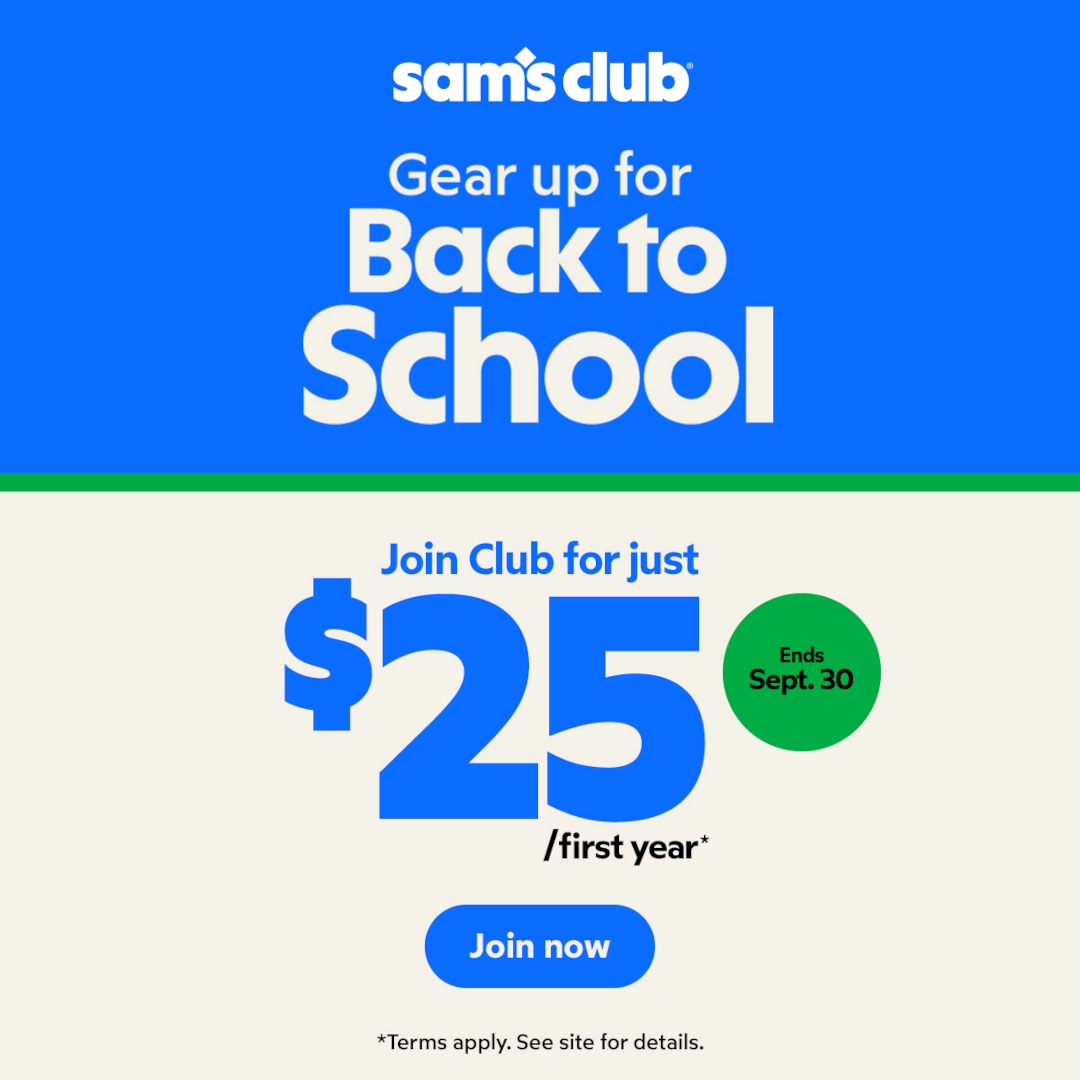 Sam's Club Membership Now Just $25 a Year (60% Off) or Save $65 on the Plus Membership 1 SamsClub