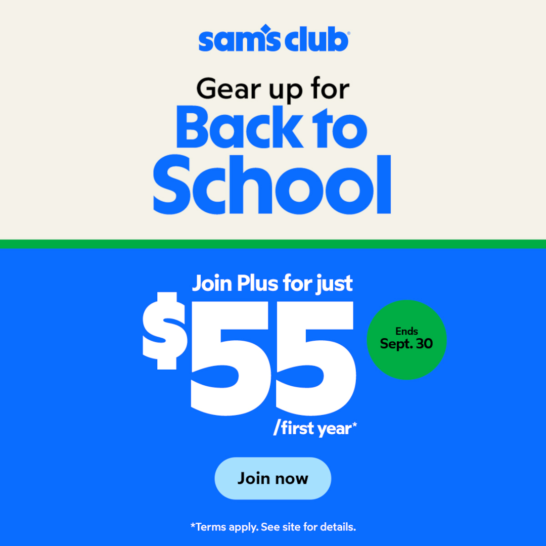 Sam's Club Membership Now Just $25 a Year (60% Off) or Save $65 on the Plus Membership 2 SamsPlus